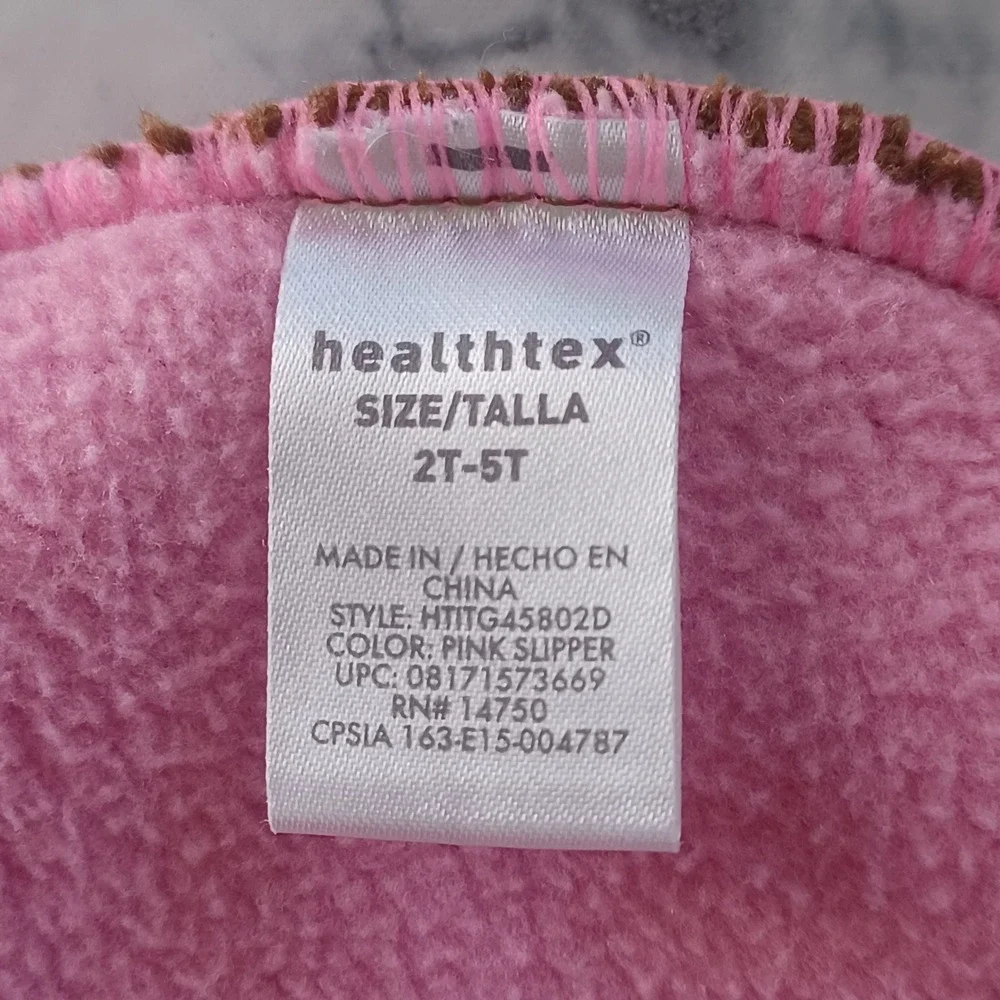 Healthtex Toddler Knit Fleece Hat 2T–5T | Brown Pink Monkey Face Ear Flap Beanie